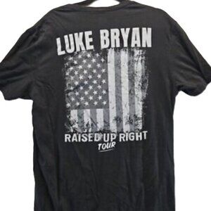LUKE BRYAN “Raised Up Right” Concert Tour T-Shirt Black with Gray Graphics XXL